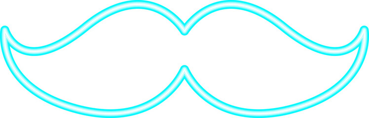 Moustache Neon. Moustache Icon Line Neon. Moustache Neon Signboard Icon. Moustache Neon Icon. Neon Moustache Outline Icon. Vector illustration. Elements for design. Flat design.