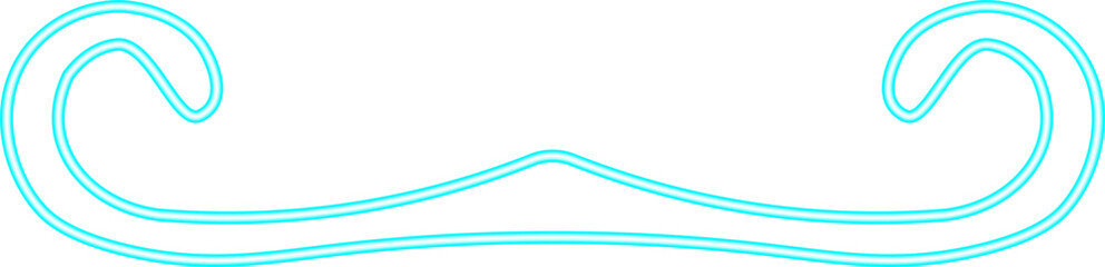 Moustache Neon. Moustache Icon Line Neon. Moustache Neon Signboard Icon. Moustache Neon Icon. Neon Moustache Outline Icon. Vector illustration. Elements for design. Flat design.