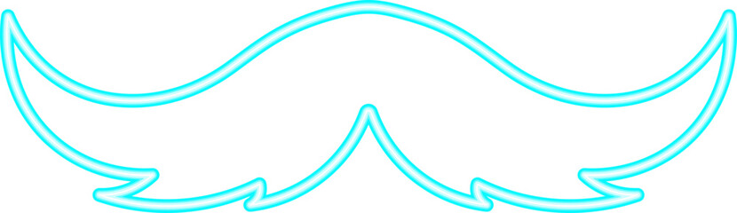 Moustache Neon. Moustache Icon Line Neon. Moustache Neon Signboard Icon. Moustache Neon Icon. Neon Moustache Outline Icon. Vector illustration. Elements for design. Flat design.