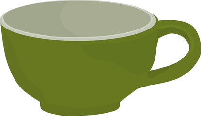 Green coffee cup. PNG illustration.