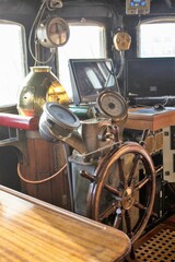 Fototapeta premium 2022.07.06 Palermo, Amerigo Vespucci training ship, evocative image of the equipment of the sailing ship on the deck