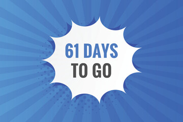 61 days to go countdown template. 61 day Countdown left days banner design
