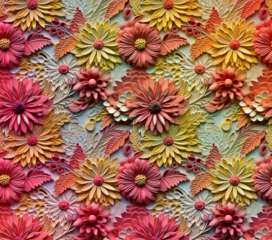 Türaufkleber 3D Flower Seamless Pattern © imane