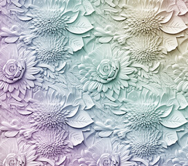 3D Flower Seamless Pattern