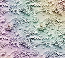 3D Flower Seamless Pattern