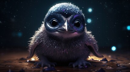 Obraz premium Baby penguin character. Generative AI