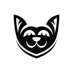 icon or logo with face of black cat
