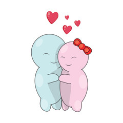 boyfriend in love and girlfriend in love hugging