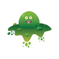 green slimy monster sitting in radioactive liquid