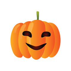 cheerful orange halloween pumpkin, jack o lantern