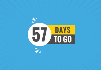 57 days to go countdown template. 57 day Countdown left days banner design
