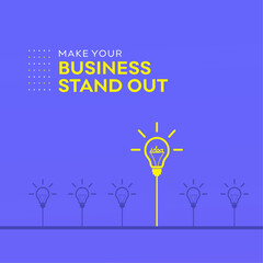 Make your Business Stand Out, Sales Growth, Business Growth, Idea, Creative Concept Vector Graphic Design Template