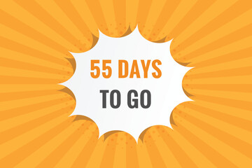 55 days to go countdown template. 55 day Countdown left days banner design

