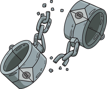 broken gray shackles cartoon style clip art preview