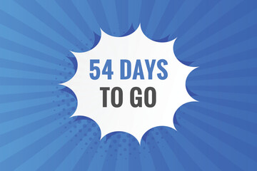 54 days to go countdown template. 54 day Countdown left days banner design
