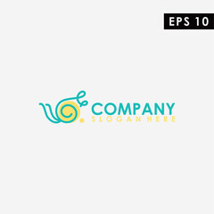 Lamp Of Snail Logo Design Vector Template. Modern Design. Snail Icon. Flat Logo. Snail. Vector Illustration