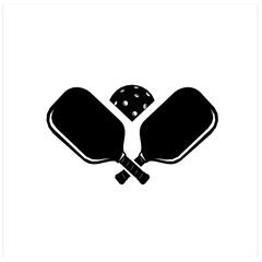 Vector pickleball badge icon in modern minimalist style vector illustration