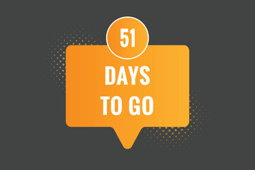 51 days to go countdown template. 51 day Countdown left days banner design
