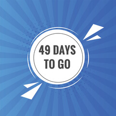 49 days to go countdown template. 49 day Countdown left days banner design
