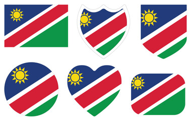 Namibia flag design shape set. Flag of Namibia design shape set