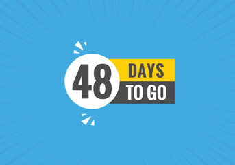 48 days to go countdown template. 48 day Countdown left days banner design