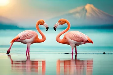 Foto op Canvas flamingo in the Water Generative by AI Technology © Muhammad