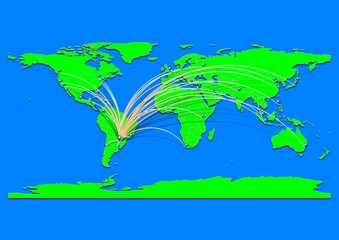 Naklejka premium Vibrant Posadas, Argentina map - Export concept map for Posadas, Argentina on World map. Suitable for export concepts. File is suitable for digital editing and prints of all sizes.