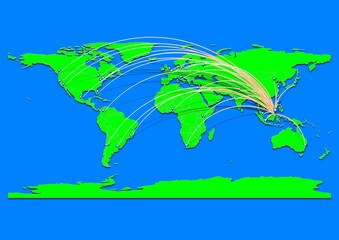 Naklejka premium Vibrant Tarakan, Indonesia map - Export concept map for Tarakan, Indonesia on World map. Suitable for export concepts. File is suitable for digital editing and prints of all sizes.