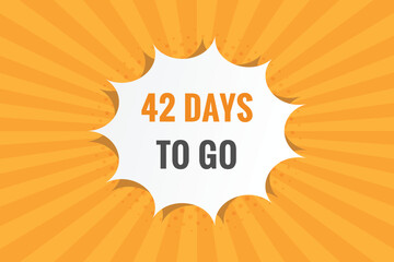 42 days to go countdown template. 42 day Countdown left days banner design
