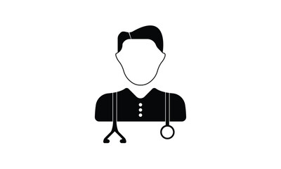 Doctor with stethoscope Silhouette Vector Design