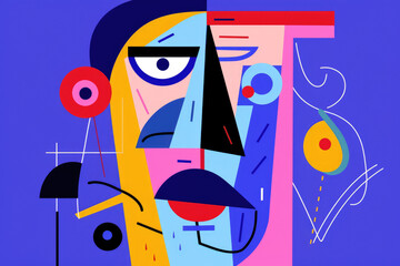 Expressionistic face illustration, a testament to the power of brushstrokes and emotions.