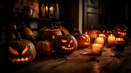 Halloween pumpkins. Generative AI