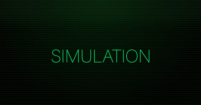 Composition of green simulation text over green stripes