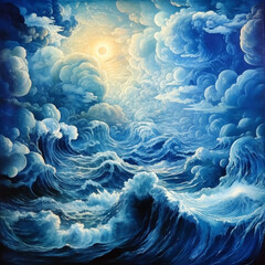 fantasy sea storm, generative ai
