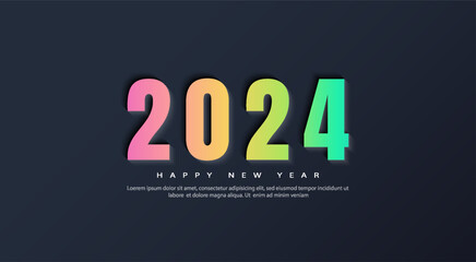 colorful 2024 happy new year background