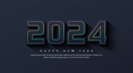 2024 happy new year background illustration