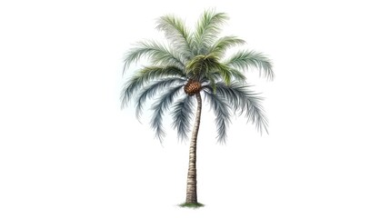 A vibrant palm tree watercolor illustration - Generative AI.