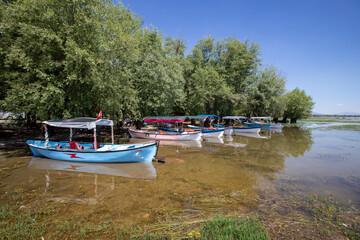 Obraz premium Civril - Denizli - Turkey, June 15, 2023, Civril Isikli Lake in Denizli.