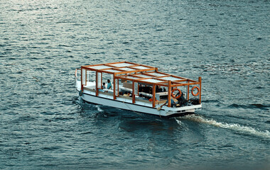 Egypt, Cairo - Felucca sailing in the Nile River.