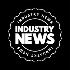 Industry News text stamp, concept background
