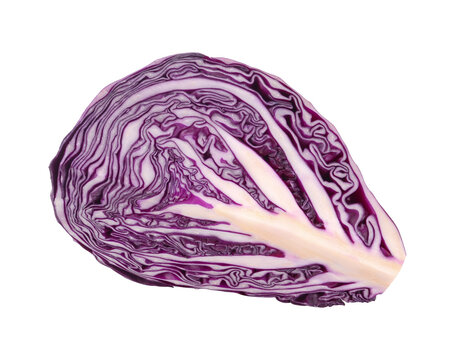 Half cut red cabbage over transparent png