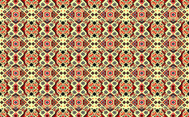 Geometric ethnic oriental ikat seamless pattern traditional Design for background,carpet,wallpaper,clothing,wrapping,batik,fabric,vector illustration. embroidery style.