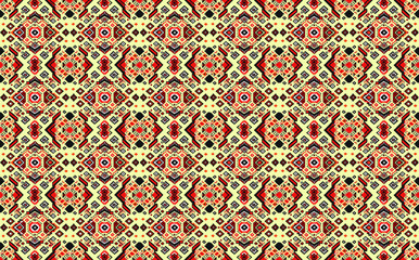 Geometric ethnic oriental ikat seamless pattern traditional Design for background,carpet,wallpaper,clothing,wrapping,batik,fabric,vector illustration. embroidery style.