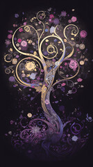 fantasy tree, illustration art work