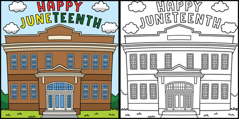 Happy Juneteenth Coloring Page Illustration