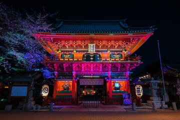 東京都千代田区 神田明神、春のライトアップ