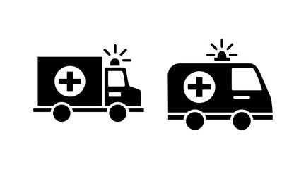 Naklejka premium Ambulance icon vector. Ambulance car icon