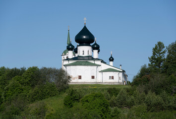 an ancient fortress with powerful towers and air temples in Staraya Ladoga