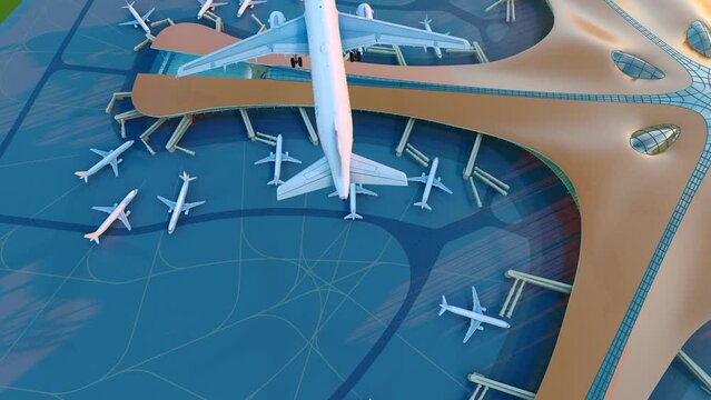  Civil aviation planes flying over Beijing Daxing International Airport