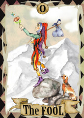 Tarot Major Arcanas vintage style watercolor  cards - 619796510